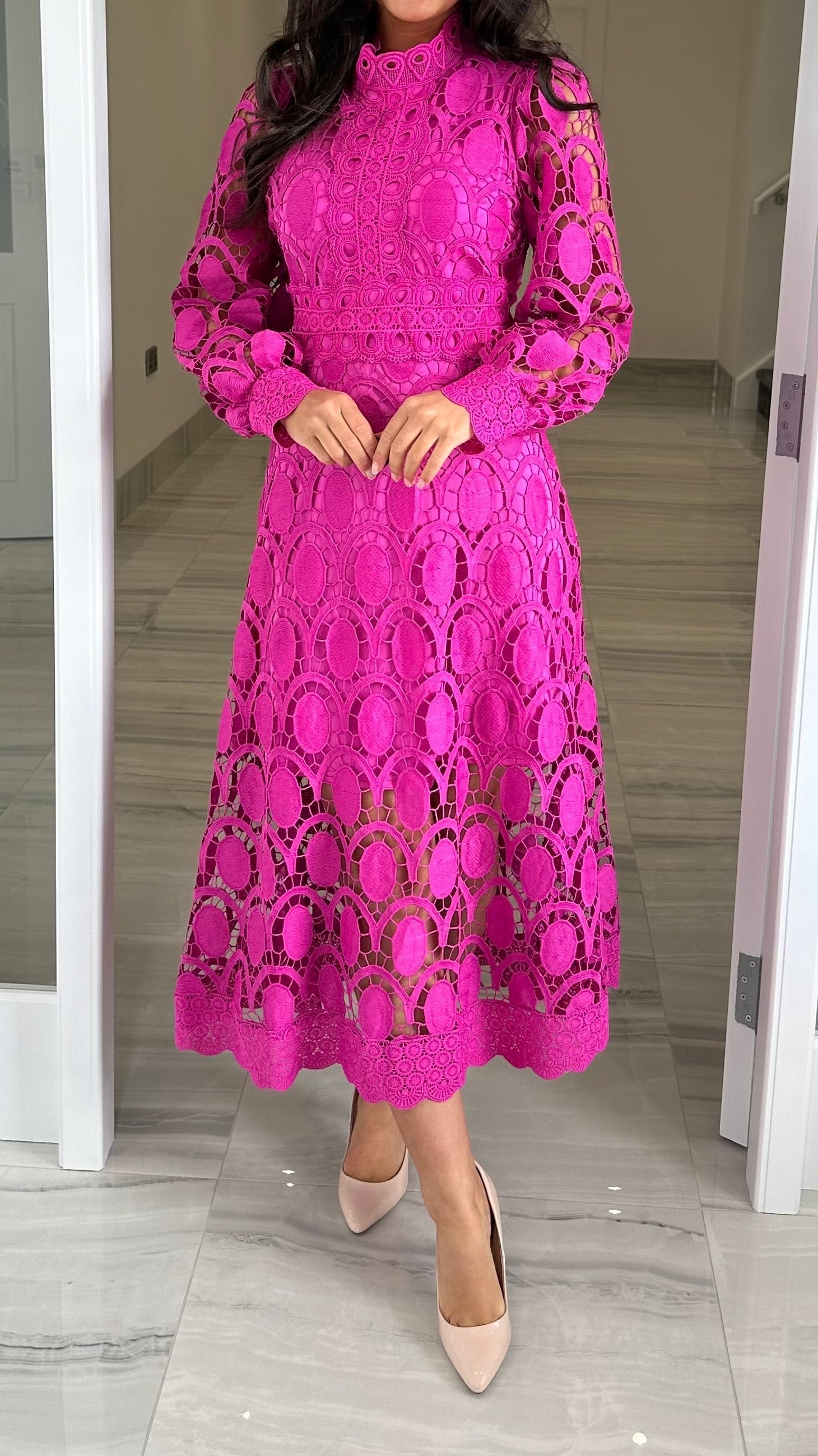 Acia | Long Sleeve Lace Dress